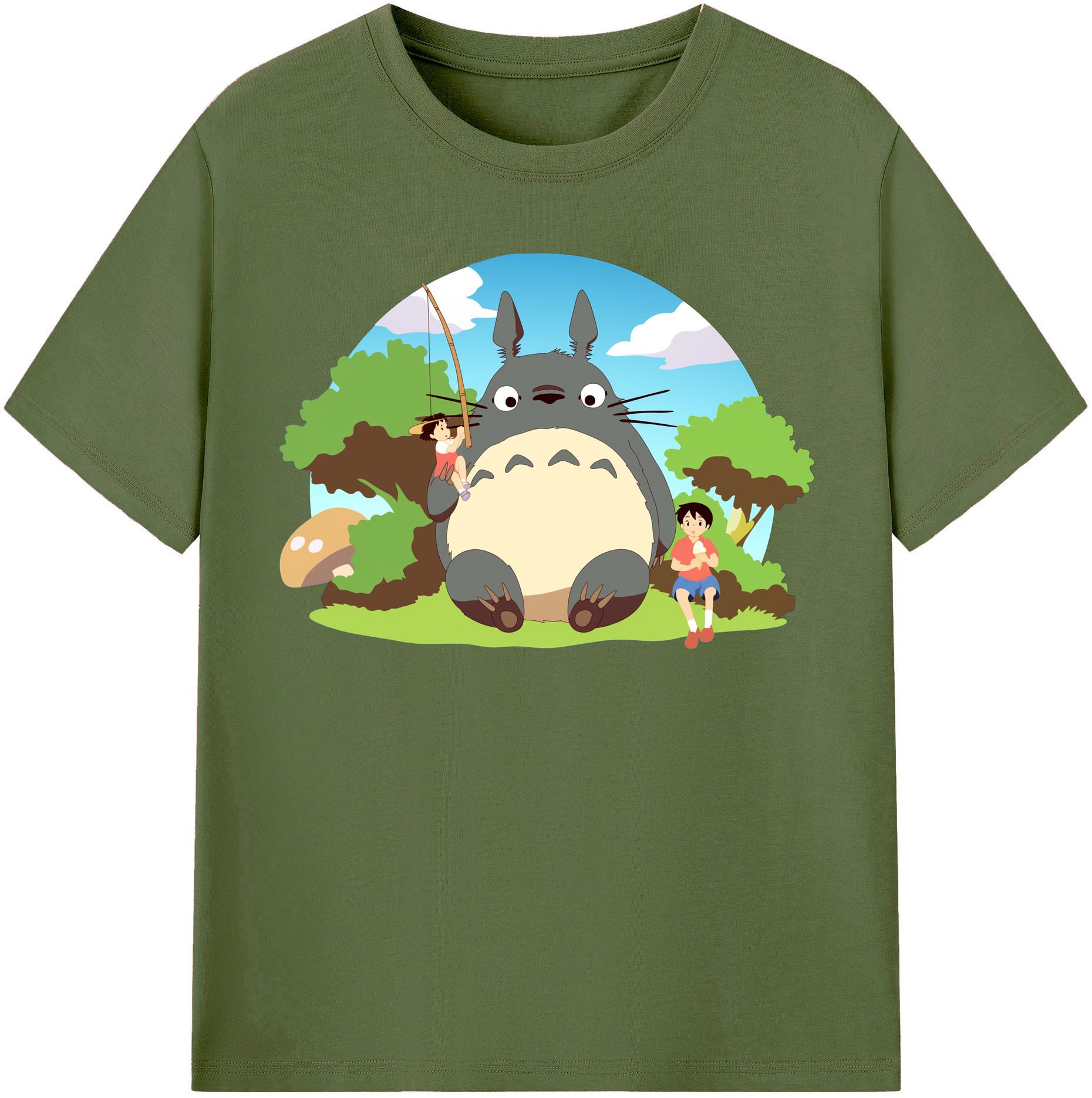 （画像用） となりのトトロ 草壁メイ 草壁サツキ My Neighbor Totoro Satsuki Kusakabe Mei Kusakabe 綿100％半袖Tシャツ（フロントプリント）